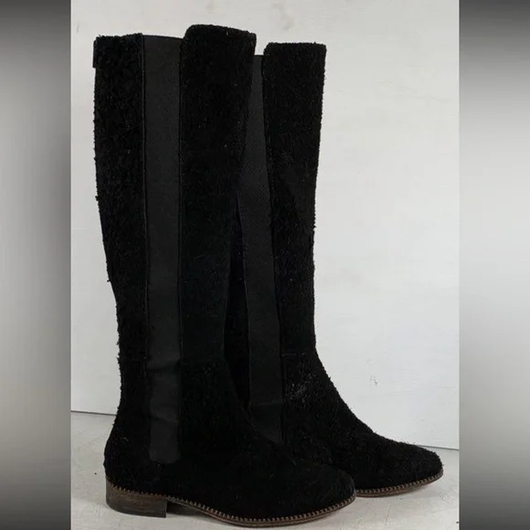Free People Suede Boots w/Back Zipper and Low Heel   Black Size 41 - Picture 3 of 6